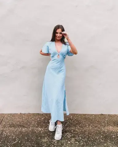 Ruby Clover Midi Dress Blue Size 8