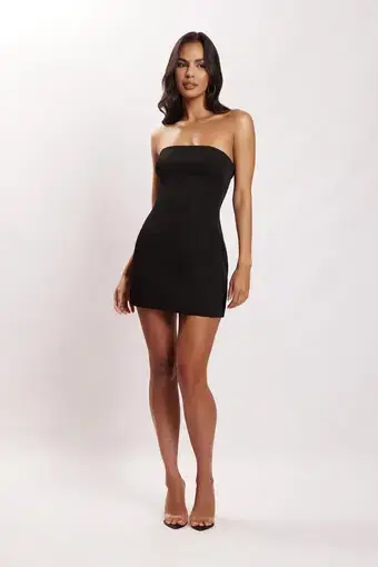 Meshki Maci Crepe Mini Dress Black Size XXS / Au 4