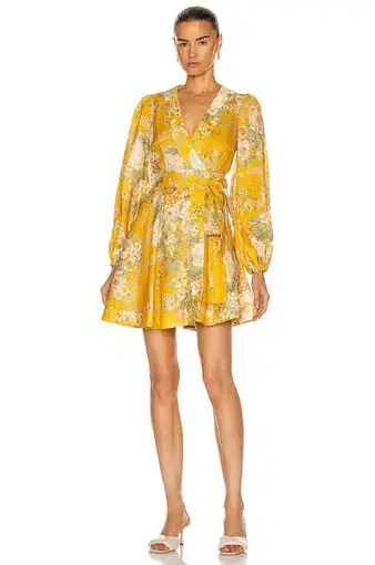 Zimmermann Amelie Wrap Dress Amber Floral Size 2/Au 12
