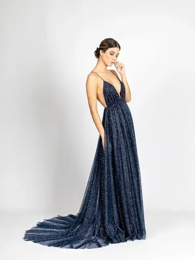Rocio Osorno Agata Gown Azul Size M