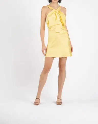 One Fell Swoop Audrey Mini Dress in Bumble Bee Yellow Size 12