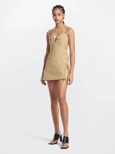 Dion Lee Laced Bonded Mini Dress Sahara Size 10