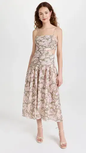 Zimmermann Lyre Linen Floral Dress Size 1/ Au 10 