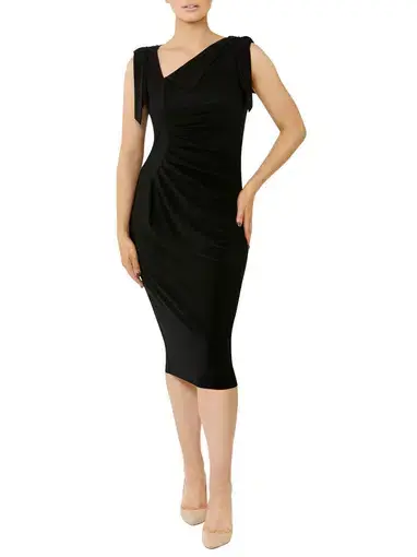 Anthea Crawford Hebe Jersey Dress Black Size 18