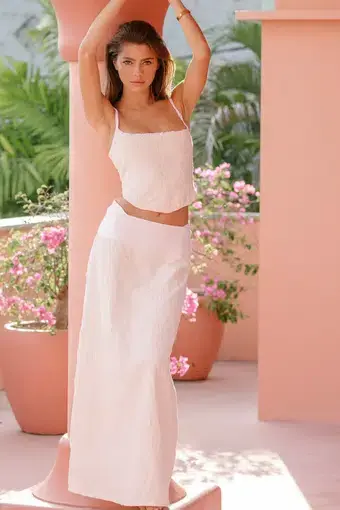 Eisha Pippa Corset and Maxi Skirt Set White Size 2 / M