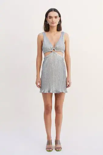 Suboo Ana Sleeveless Mini Dress Silver Size 6