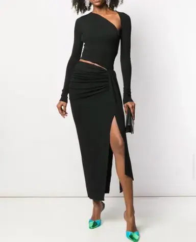 Alexandre Vauthier Cut Out Stretch Jersey Long Dress Black Size 6
