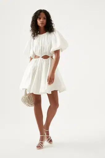 Aje Henriette Cut Out Mini Dress White Size 8