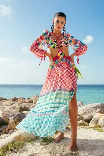 Patbo Antibes Cut Out Beach Dress Multi Size XS
