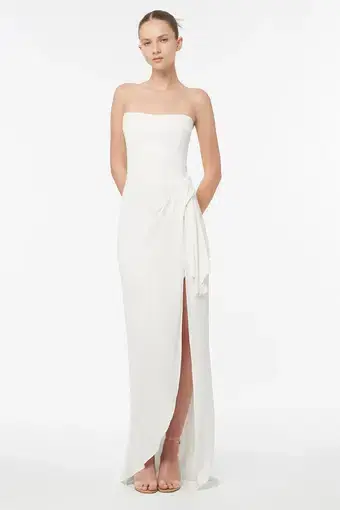 Manning Cartell Asymmetrical Games Strapless Gown White Size 10