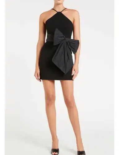 Rebecca Vallance Grace Bow Mini Dress Black Size 10