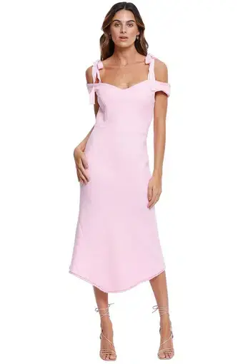 Rebecca Vallance Garance Midi Dress Pink Size 10
