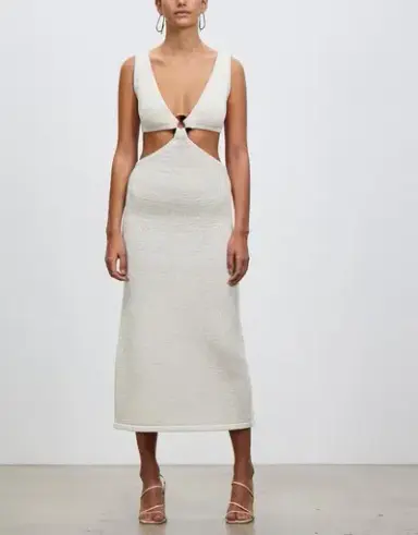 Cult Gaia Bank Knit Dress in Off White Size 8 / S