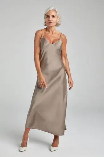 Silk Laundry 90s Slip Dress Clay Size XS / Au 6