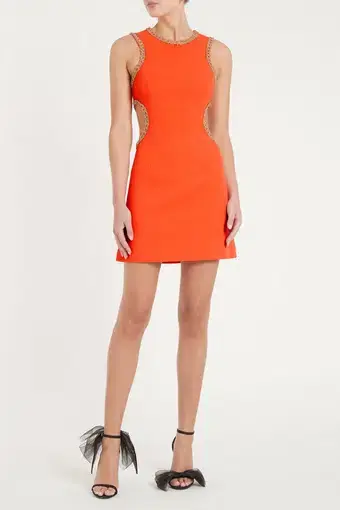 Rebecca Vallance Loretta Cut Out Mini Dress Orange Size 12