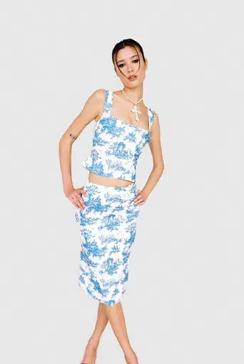 Miaou Imogene Corset and Moni Skirt Set Blue Size S / Au 8