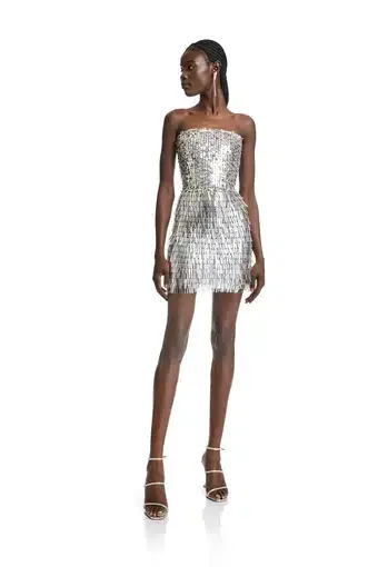 Kyha Chosen Young Hearts Mini Dress Silver Size 2