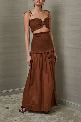 Bec & Bridge Carrie Top and Maxi Skirt Set Brown Size 6 / XS