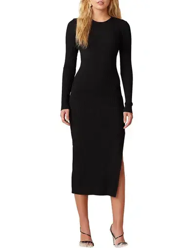 Bec & Bridge Danika Black long Sleeve Midi Dress Size 12
