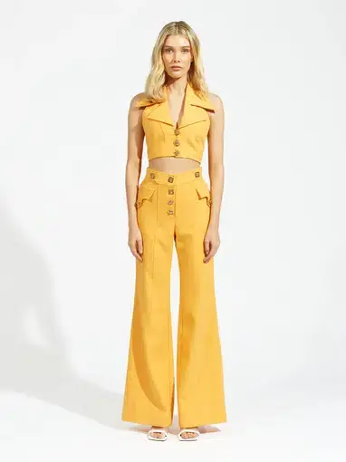 Alice McCall Air France Pant and Crop Top Set Yellow Size 8