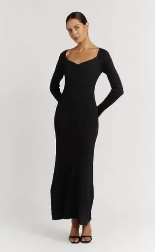 DISSH Janie Sweetheart Knit Dress Black Size S/Au 8
