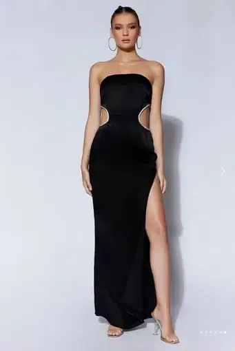 Meshki Lawry Diamante Cut Out Maxi Dress Black Size 8 / S