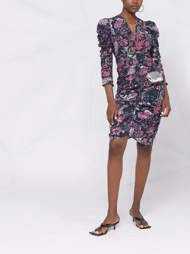 Isabel Marant Celina Stretch Fit Mini Dress Floral Size FR 38 / AU 8