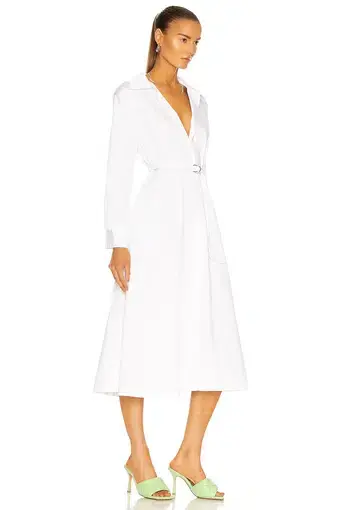 Norma Kamali Boyfriend Shirt A Line Dress To Midcalf White Size S / Au 8