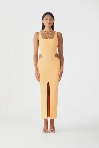San Sloane Andoria Midi Dress Orange Size 8