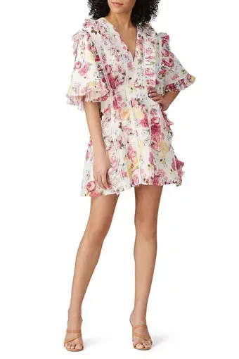 Talulah Tea Time Mini Dress Bloom Print Size S/Au 8 