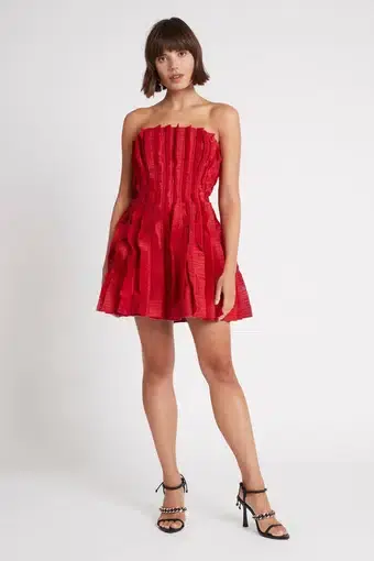 Aje Hybrid Sleeveless Mini Dress Red Size 10