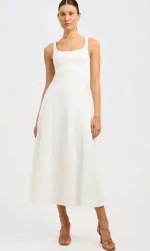 Kookai Ariel Bodice Dress White Size 14