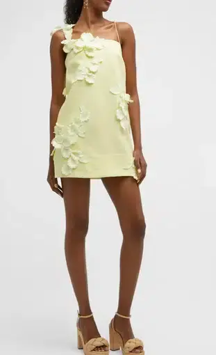Zimmermann High Tide Shift Flower Mini Dress Lemon Yellow Size 1 / Au 10
