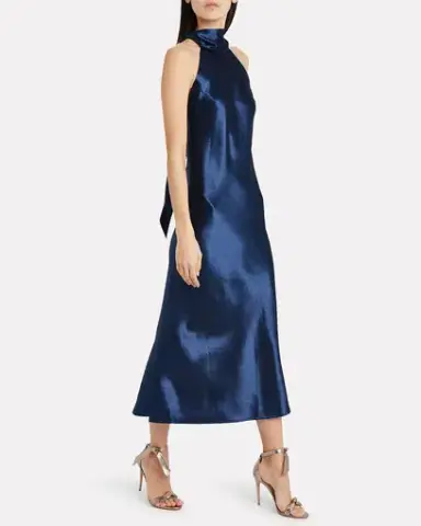 Galvan London Cropped Sienna Dress Blue Size 8