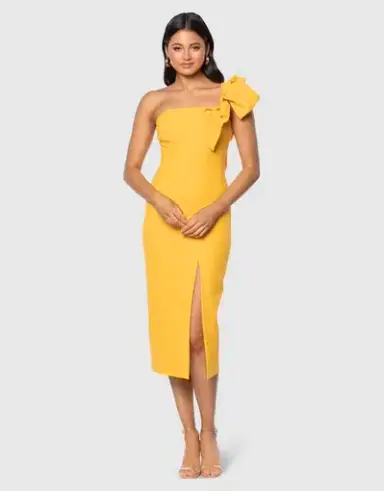 Pilgrim Erica Midi Dress Yellow Size 8