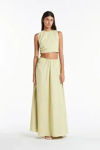 Sir the Label Mason Laced Crop Top and Tie Maxi Skirt Set in Pistachio Green