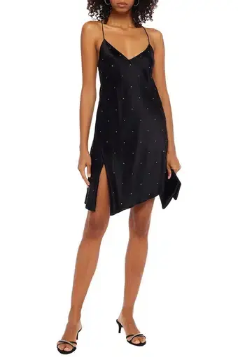 Michelle Mason Open Back Crystal Embellished Mini Dress Black Size 6