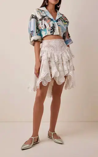 Zimmermann Glassy Wave Flip Skirt White Size 0/Au 8
