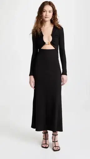 Christopher Esber Split Quartz Ruched Dress Black Size 8
