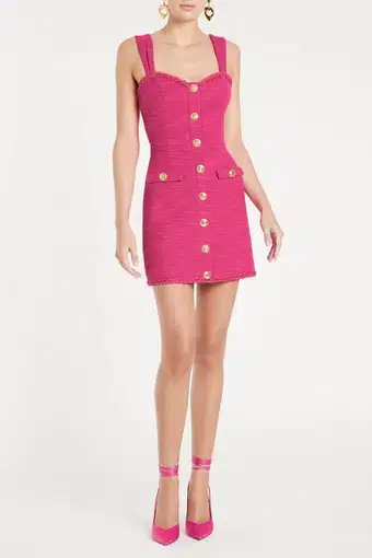 Rebecca Vallance Anita Button Mini Dress And Jacket Hot Pink Size 6