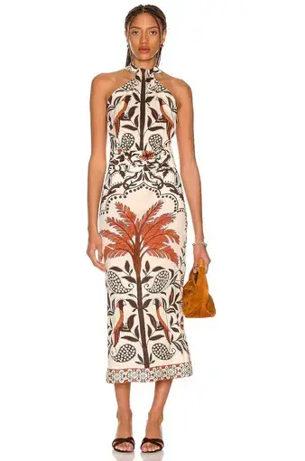 Johanna Ortiz Mandala of the Tropics Midi Dress in Palm Ecru & Cloves

Size 8