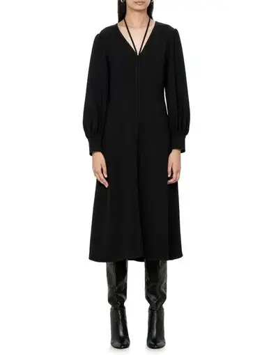 Veronika Maine Eco Crepe Midi Dress Black Size 6
