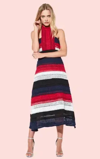 Mossman Patriot Midi Dress Stripe/Red Size 6