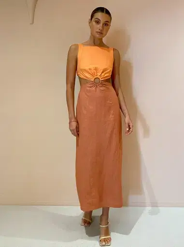 Hansen & Gretel Verona Dress in Tangelo Orange Size 8