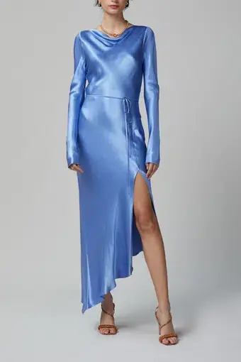 Bec & Bridge Delphine L/S Dress Cornflower Blue Size 10 