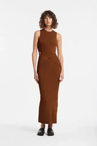 Sir the Label Josephine Sleeveless Dress Brown Size 1/Au 8