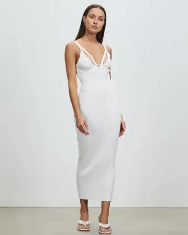 Lover Delta Midi Dress in Natural White 

Size 10