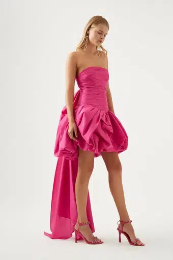 Aje Piacere Bubble Hem Mini Dress Fuchsia Size 10 / M