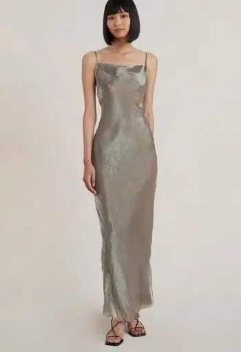 Bec & Bridge Fleur Maxi Dress Silver Size 6