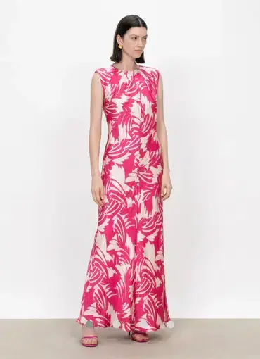Veronika Maine Florence Palms Dress in 532 Flamingo Pink

 Size 10